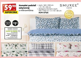 Biedronka Komplet pościeli satynowej rozm. 220 x 200 cm + 2 70 80 smukee home oferta