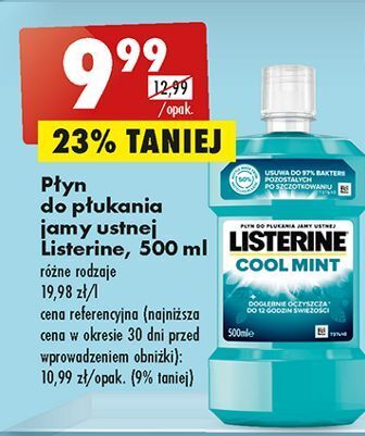 Biedronka Płyn do płukania ust listerine cool mint oferta
