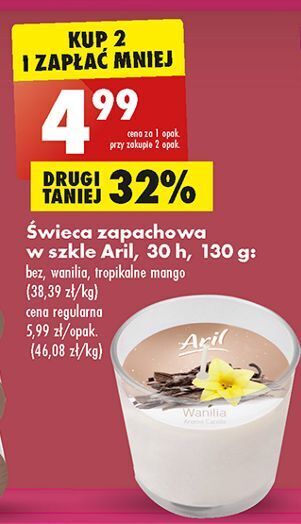 Biedronka Świeca w szkle bez aril oferta
