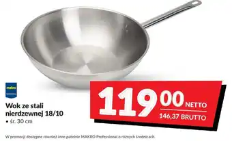 Makro Makro Wok ze stali nierdzewnej 18/10 śr. 30cm oferta