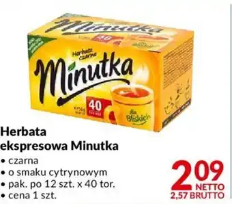 Makro Minutka Herbata ekspresowa czarna, o smaku cytrynowym, pak. po 12szt. x 40tor. oferta