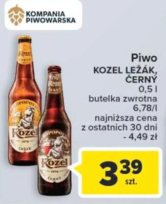 Carrefour Kompania Piwowarska Piwo Kozel ležák, černý 0,5l oferta
