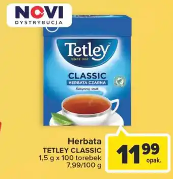 Carrefour Novi Herbata Tetley Classic 1,5gx100 torebek oferta