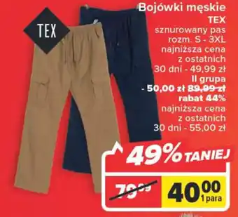 Carrefour TEX bojówki męskie oferta