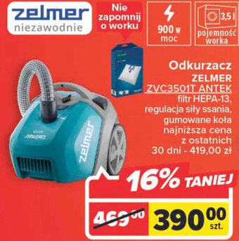 Carrefour Zelmer odkurzacz ZVC3501T Antek oferta