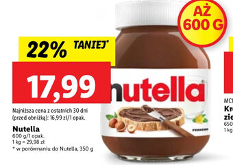 Lidl Nutella 600g oferta