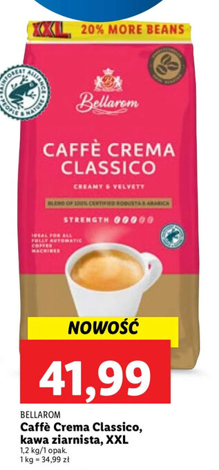 Lidl Bellarom Caffe Crema Classico, kawa ziarnista, XXL 1,2kg oferta