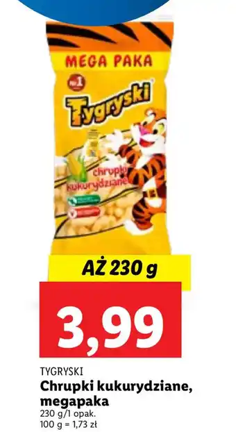 Lidl Tygryski Chrupki kukurydziane, megapaka 230g/1opak. oferta