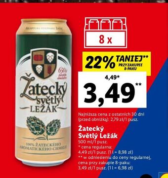 Lidl Piwo zatecky svetly lezak oferta