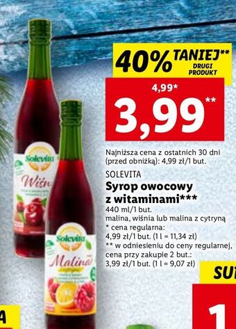 Lidl Syrop malinowy solevita oferta