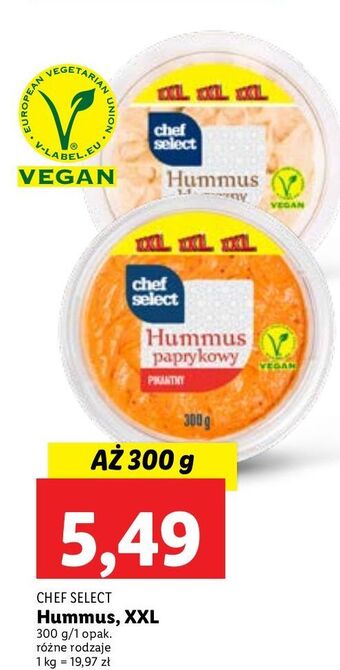 Lidl Hummus classic chef select oferta