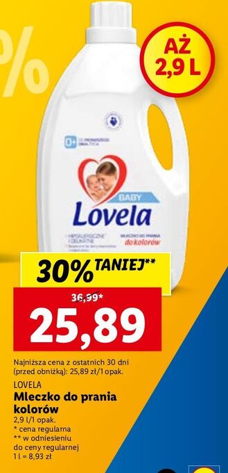 Lidl Mleczko do prania kolorów lovela baby oferta