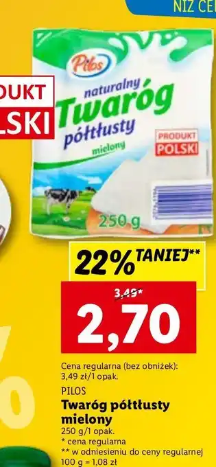 Lidl Twaróg półtłusty w kostce pilos oferta