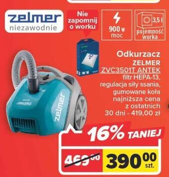 Carrefour Odkurzacz workowy zvc3501t antek zelmer oferta