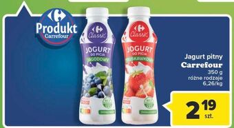 Carrefour Jogurt do picia truskawkowy carrefour oferta