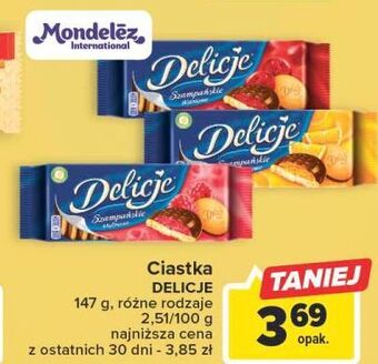 Carrefour Ciastka z galaretką malinową delicje szampańskie oferta