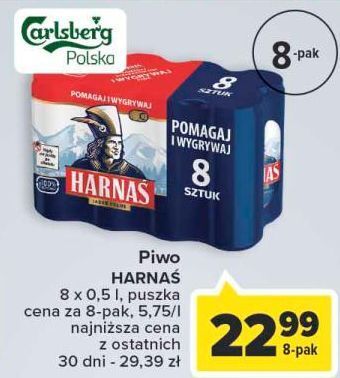 Carrefour Piwo harnaś jasne pełne oferta