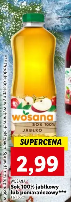 Lidl Wosana Sok 100% jabłkowy lub pomarańczowy 1l/ 1 but oferta