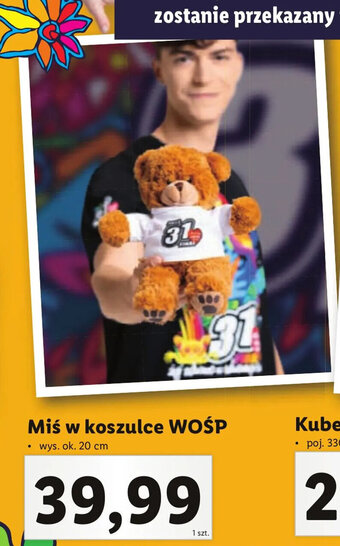 Lidl Miś w koszulce WOŚP wys. ok 20cm oferta