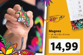 Lidl Magnes ok. 66 x 60 x 6,4 mm 2 wzory oferta