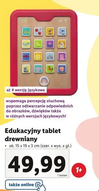 Lidl Tablet edukacyjny drewniany play tive oferta