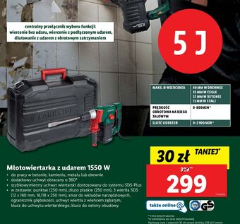Lidl Młotowiertarka z udarem 1550w parkside oferta