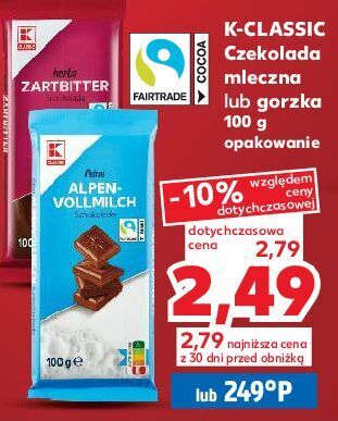 Kaufland Czekolada gorzka k-classic oferta