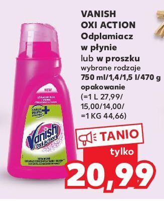 Kaufland Odplamiacz w proszku do koloru vanish gold oxi action oferta