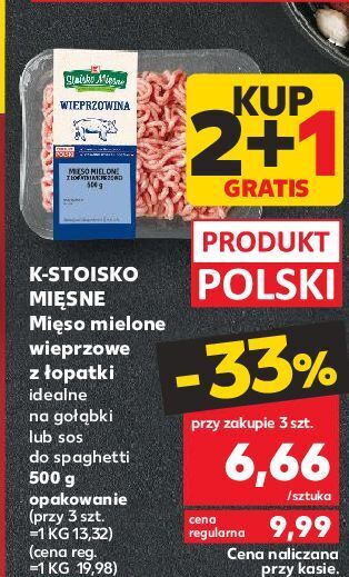 Kaufland Mięso mielone wieprzowe z łopatki stoisko mięsne oferta