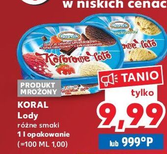 Kaufland Lody śmietankowo-truskawkowo-czekoladowe koral kolorowe lato oferta