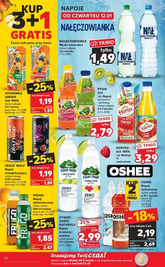 Kaufland Woda niegazowana nałęczowianka oferta