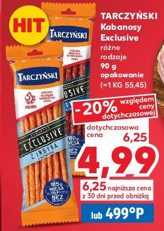 Kaufland Kabanosy z indyka tarczyński exclusive oferta