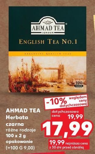 Kaufland Herbata ekspresowa z zawieszką ahmad tea london english no. 1 oferta