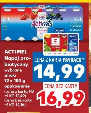 Kaufland Jogurt truskawkowy + jeżynowo-jagodowy danone actimel oferta
