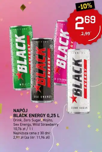 Duży Ben Black Napój Energy 0,25l Drink Zero Sugar, Mojito, Sex Energy, Wild Strawberry oferta