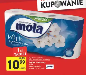 Intermarche Mola Papier toaletowy bawełniana biel 8 rolek oferta