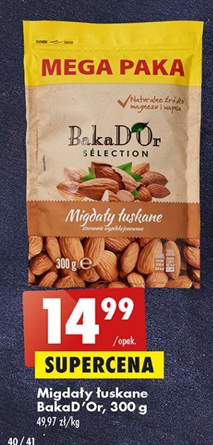 Biedronka Migdały łuskane bakad'or oferta