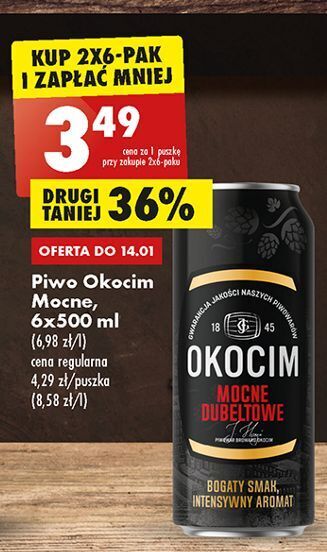 Biedronka Piwo okocim mocne dubeltowe oferta