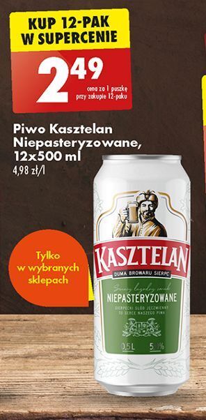 Biedronka Piwo kasztelan niepasteryzowane oferta