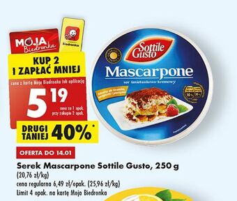 Biedronka Serek mascarpone sottile gusto oferta