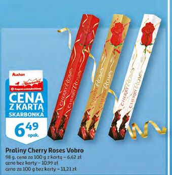 Auchan Bombonierka czerwona vobro cherry roses oferta