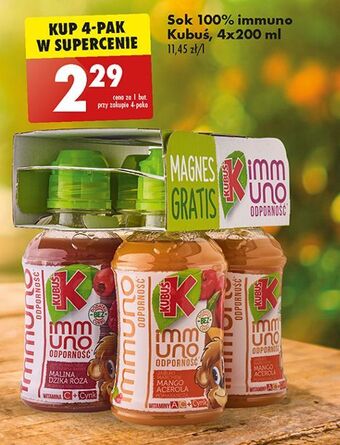 Biedronka Napój mix kubuś immuno odporność oferta