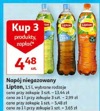 Auchan Herbata mrożona lemon zero sugar lipton ice tea oferta