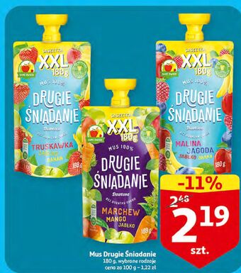 Auchan Mus truskawka jabłko banan drugie śniadanie oferta