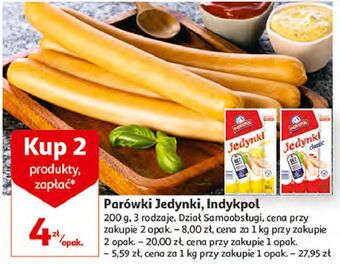 Auchan Parówki z serem indykpol jedynki oferta