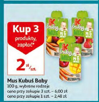 Auchan Mus jabłko-truskawka-marchew kubuś baby oferta