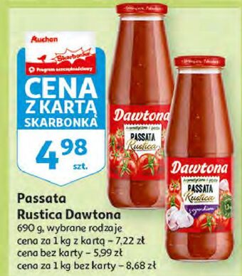 Auchan Passata z czosnkiem dawtona oferta