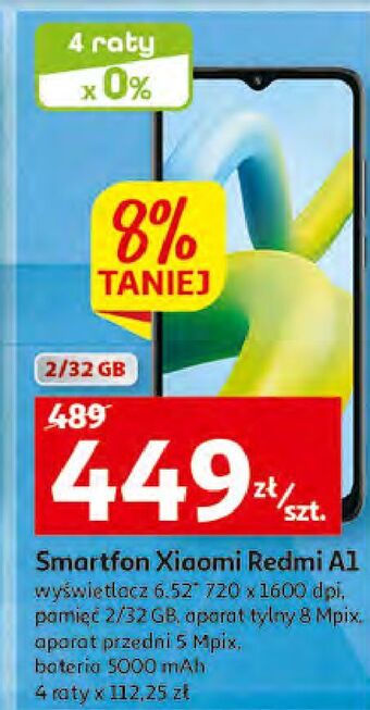 Auchan Smartfon redmi mi a1 czarny xiaomi oferta