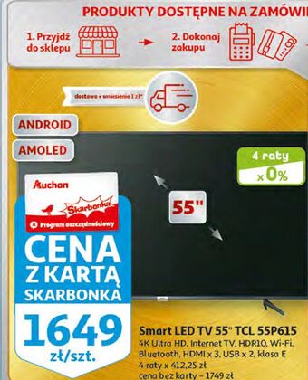 Auchan Telewizor 55" 55p615 tcl oferta