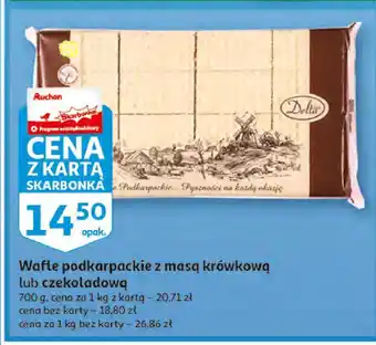 Auchan Wafle podkarpackie z czekoladą delta oferta